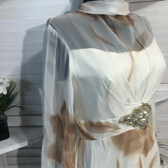 Vintage 70s Victorian Lace Maxi Dress Union Made S M - Picture 5 of 10